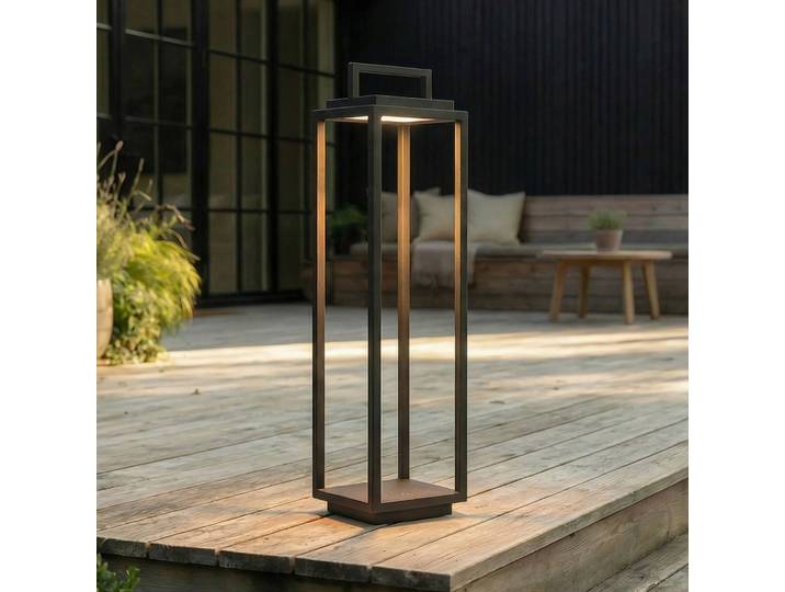 Lucande LED-Außenleuchte Elaja, schwarz, Akku, USB, dimmbar Elaja Lucande,, schwarz, Aluminium, Modern
