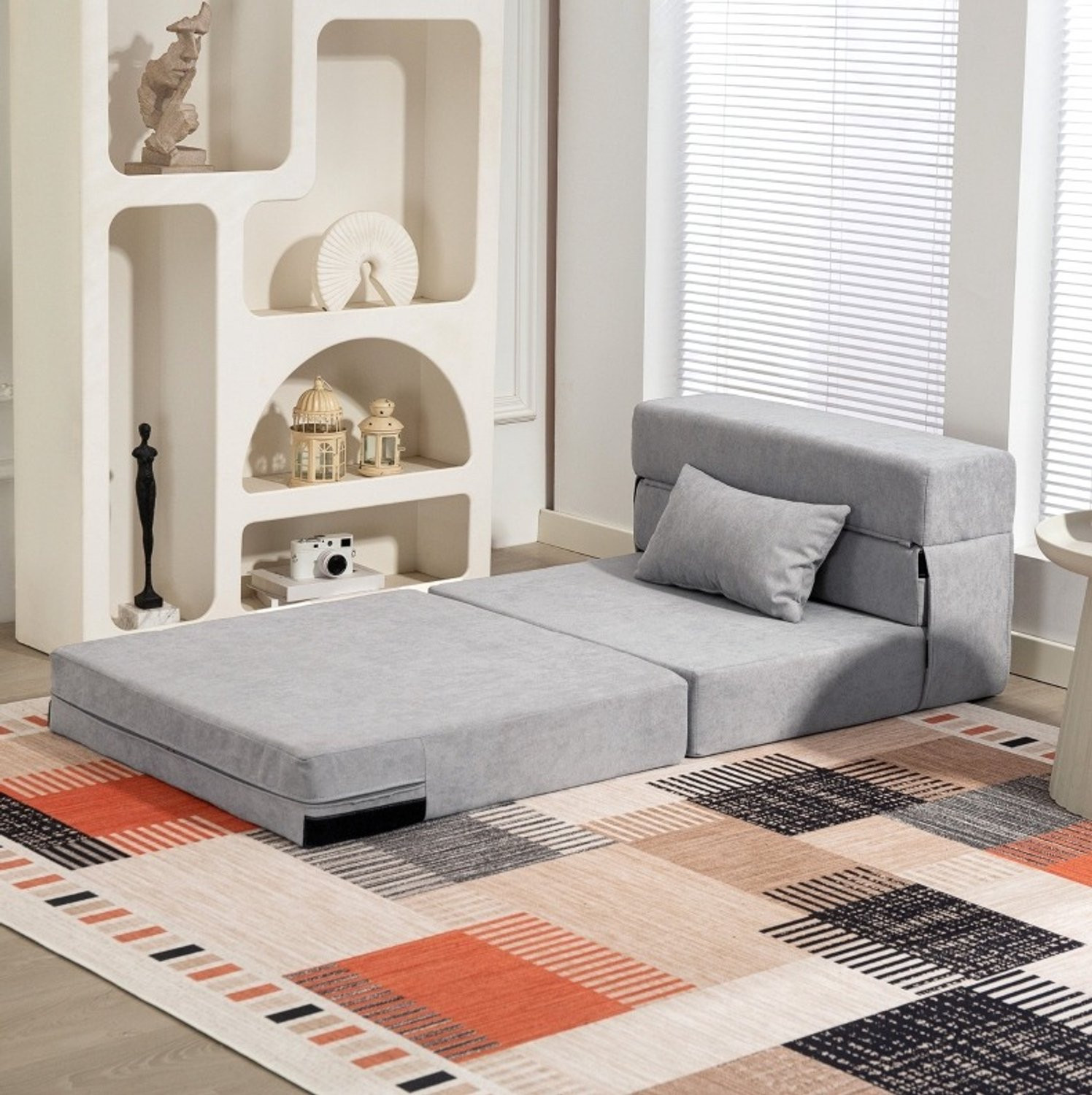 CHICFURN Slaapbank - Opvouwbaar - Lichtgrijs