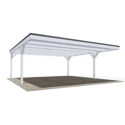 Doppelcarport aus Holz mit Trapezblech