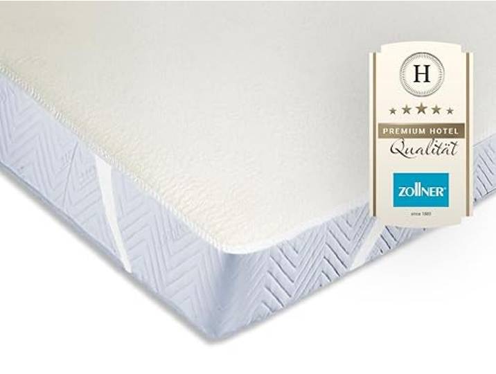 ZOLLNER 12er Set Matratzenschoner - Topper mit praktischen Eckgummis - für Allergiker geeignet – Baumwolle - waschbar bis 95°C - 100x200 cm - Hotelqualität