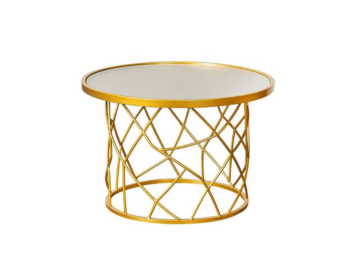 GILDE Beistelltisch AKKURAT Beistelltisch - gold - Metall - Höhe 40cm x Ø 60cm - Ablage (1x Beistelltisch, Tische - Dekoration - Nachttisch - Wohnzimmer), Tisch - Ablagetisch - Couchtisch - Sofatisch