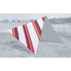 Bent Sonnensegel / Tarp Canvas Allover Set inklusive Stahlaufstellstange Oriental stripe white / zipper red