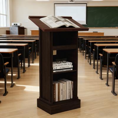 Kodotan sofa "Wood Podium Stand, 44"" Tall Wooden Lectern With Mic Stand Space, 1 Sliding Shelf With Cup Holder And 1 Fixed Shelf"