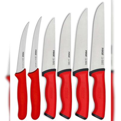 Pirge Metzgermesser Set 6 TLG Schlachtermesser Rutschfester Griff - Fleischermesser - Stechmesser - Exzellenter Schärfe Ausbeinmesser