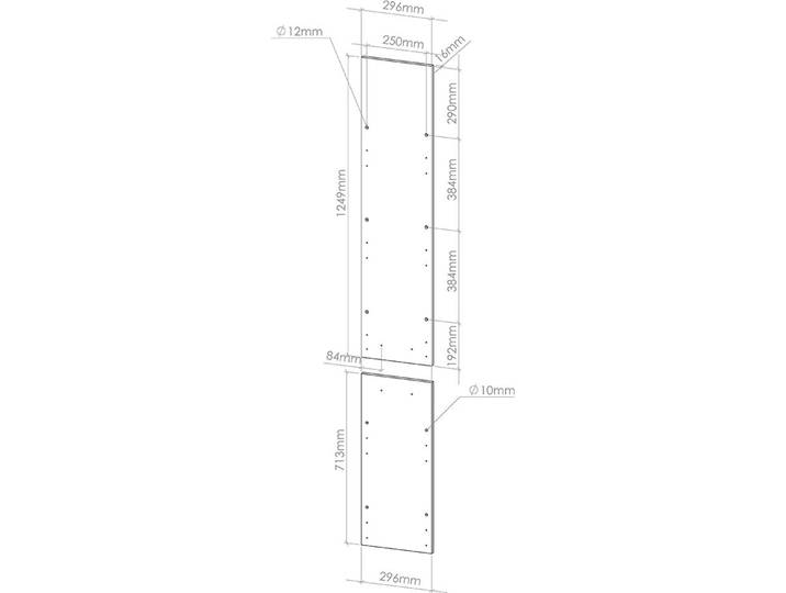 Façade de cuisine Vicco R-Line Rouge 29.6x196.2cm façade de meuble pour armoire coulissante haute\, Model 39502