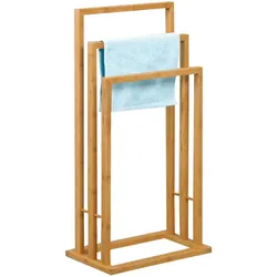 WellHome - Freistehender Handtuchhalter aus Bambus in Braun 42x24x82 cm - Bath Toa line
