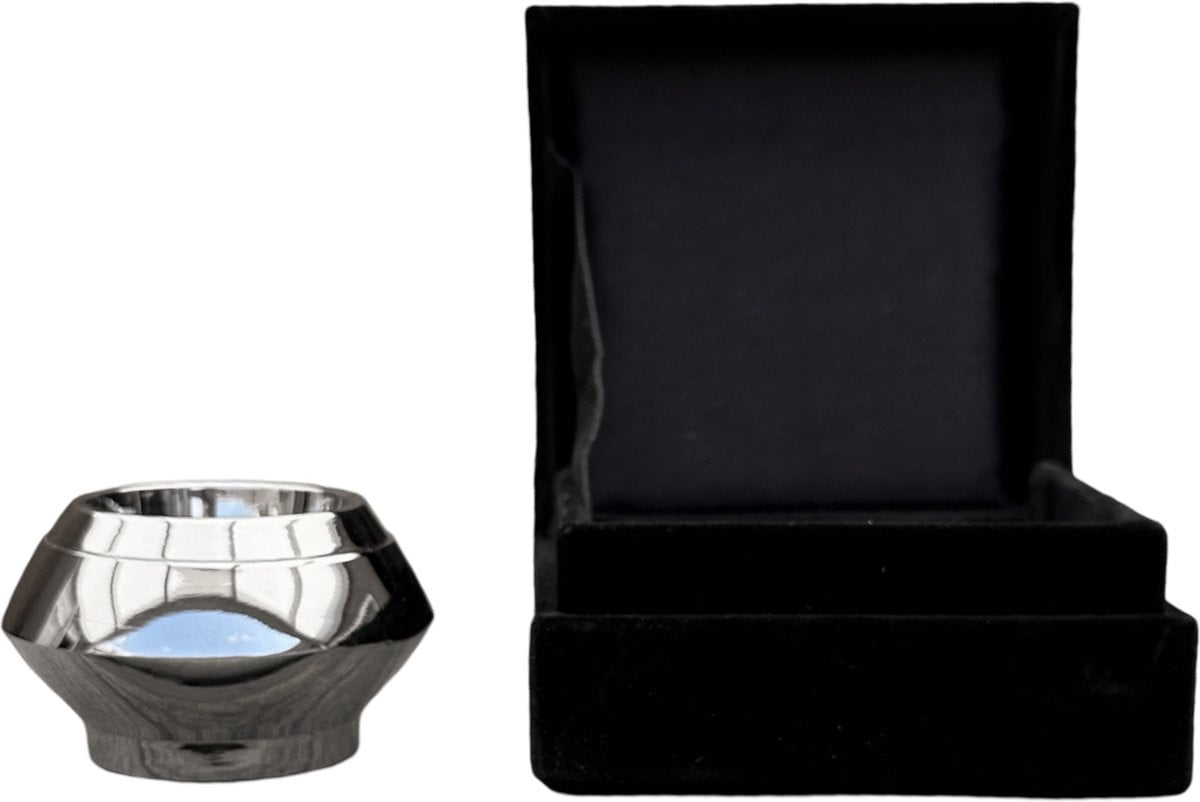 Mini urn waxinelichthouder in hoogglans zilver