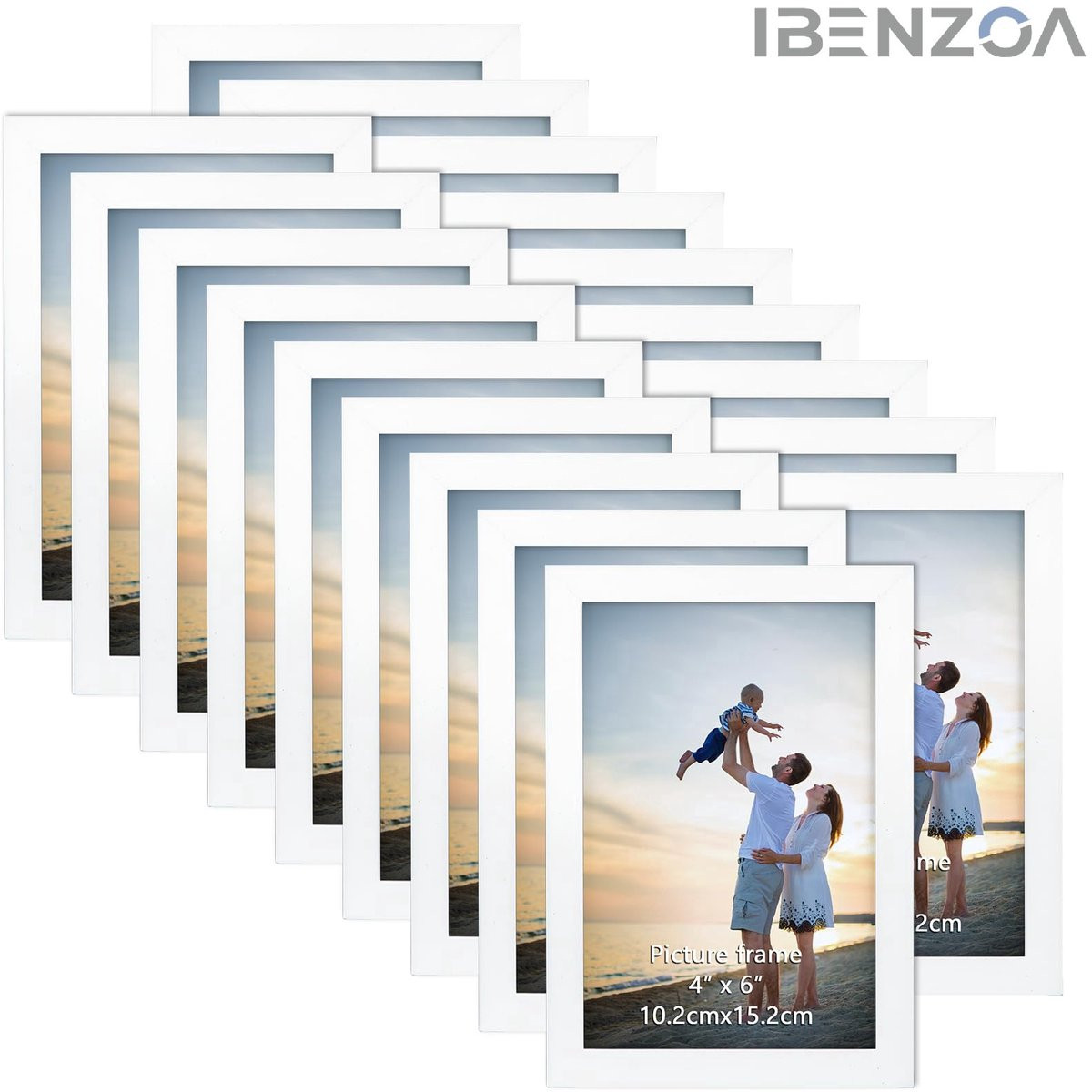Ibenzoa Fotolijst Wit - Set van 18 - 10x15 cm - Kunststof
