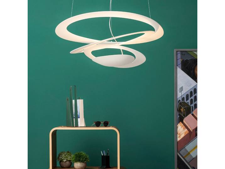Pirce Hängeleuchte, 67x69 cm, weiß - Artemide Pirce Mini - Wohnzimmer - Design - Metall - Einflammig