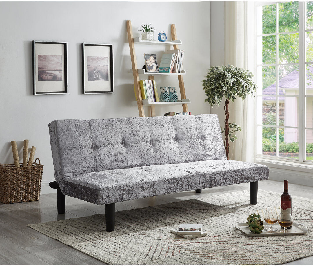 Fairmont Park Diamondville 3 Seater Velvet Sofa Bed Steel 75cm H X 165cm W X 50cm D