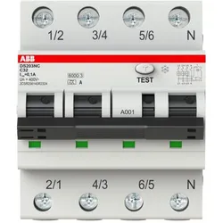 ABB DS203NCC32A100 FI/LS-Schalter Icn = 6.000 A nach IEC/EN 61009-1, Icu = 10 kA IEC/EN 60947-2 2CSR256140R2324