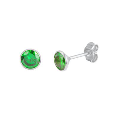 Paar Ohrstecker FIRETTI "Schmuck Geschenk Silber 925 Ohrschmuck", bunt (silberfarben, grün, grün), Ohrringe, Damen, 5mm, Silber 925 (Sterlingsilber), mit Zirkonia (synth.)