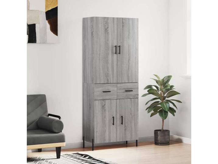 FAF-NEUF* Buffet haut - Sonoma gris - Vaisselier/Cabinet salon 69 5x34x180 cm Bois d'ingénierie JUIN90964918
