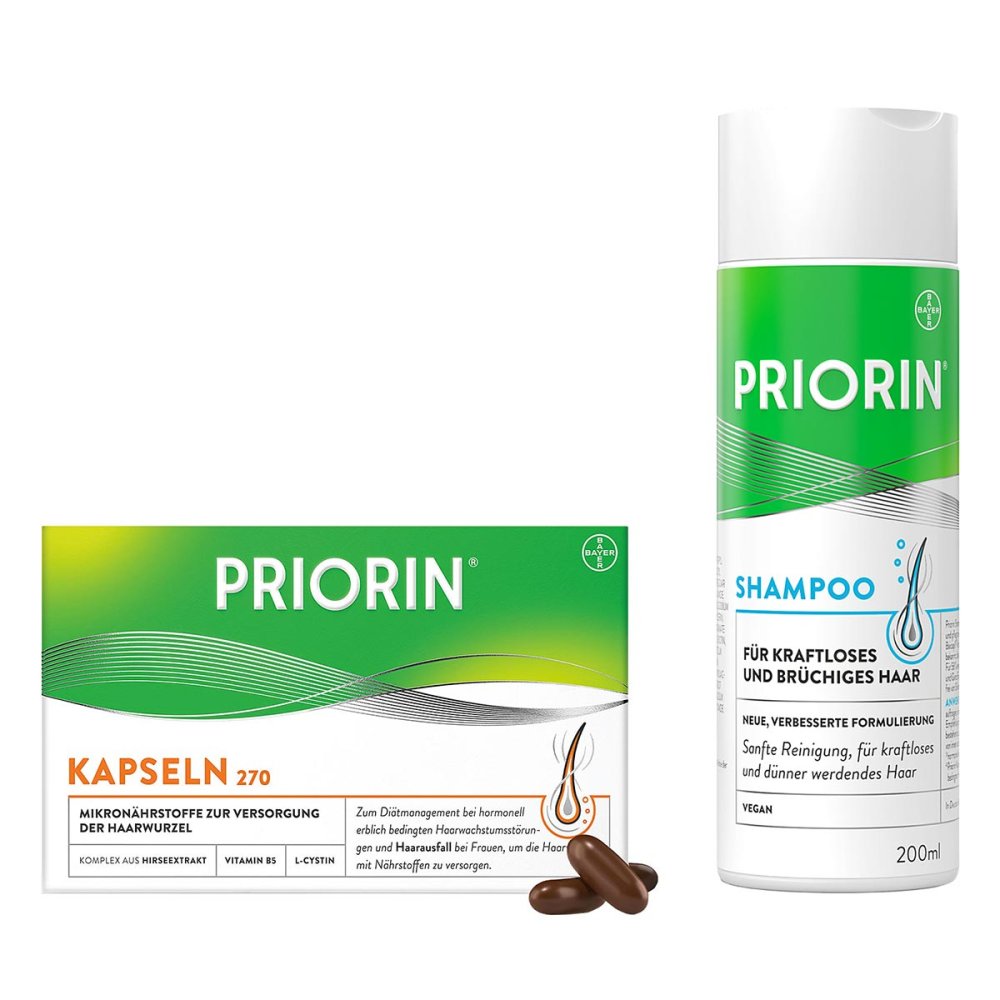 Bayer Vital GmbH Priorin Haarpflege-Set: Priorin Kapseln 270Stück + Shampoo 200ml 08102013