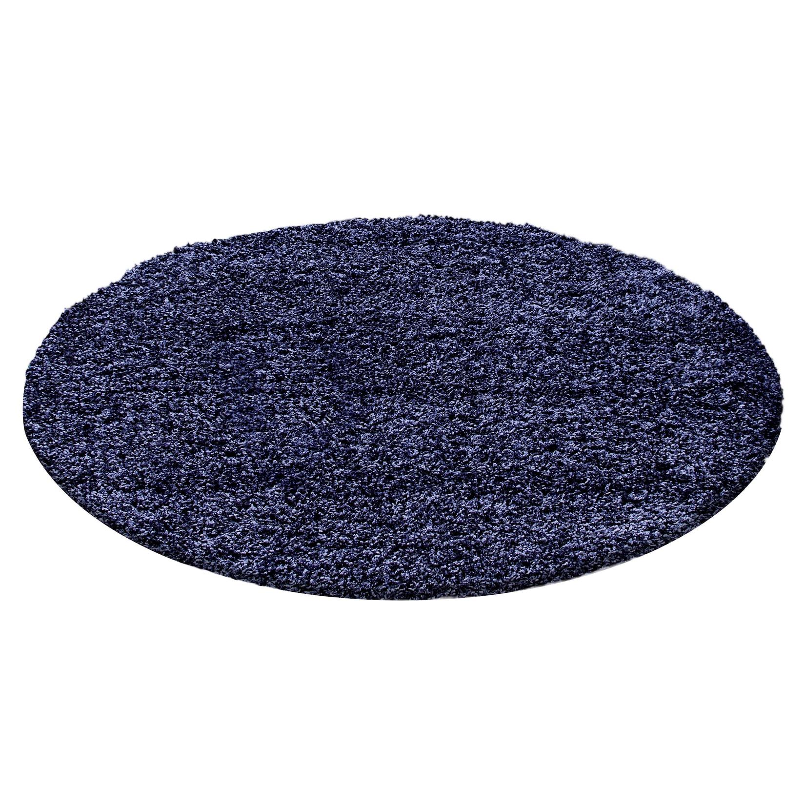 Hochflorteppich RHEIN, einfarbig, Marineblau, Ø 160 cm