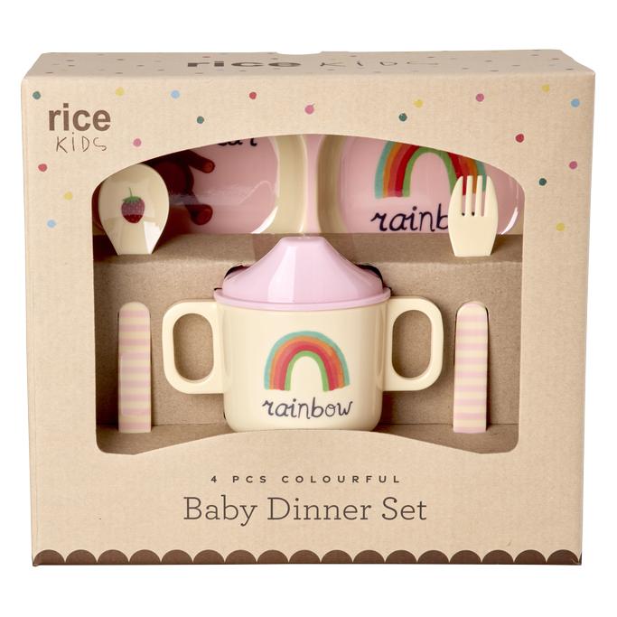 Rice - Melamine Baby Dinner Set - Pink - 4 pcs (BABOX-4ZABCI)