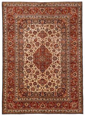 ECARPETGALLERY Hand-knotted Kayseri Vintage Cream Wool Rug - 9'0 x 12'2
