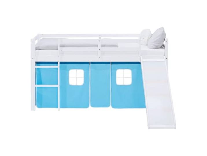 Homestyle4u Kinder-Hochbett mit Rutsche 90x200 cm - Kiefer Holz Weiß
