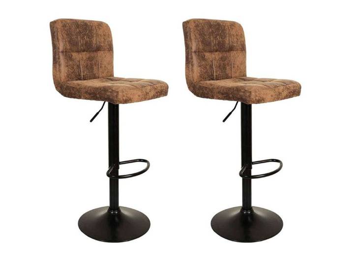 Lot De 2 Chaises De Bar - Home Deco Factory - Downtown - Réglables - Marron