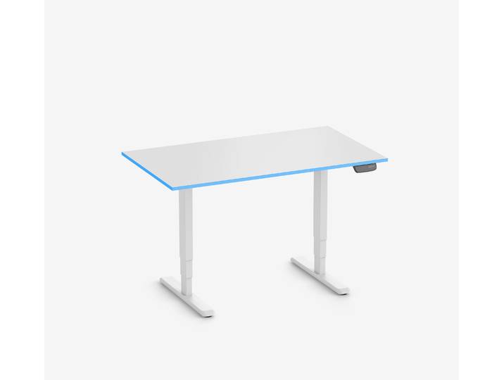 Primus Gamingschreibtisch Rechteck, Weiß Silk-Touch Ocean 140x80