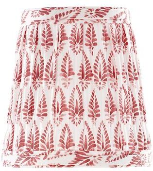 Isla Block Print Pleated Tall Chandelier Shade - Paprika - Ballard Designs