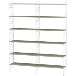 Bücherregal minimalistisch Weiß Beige