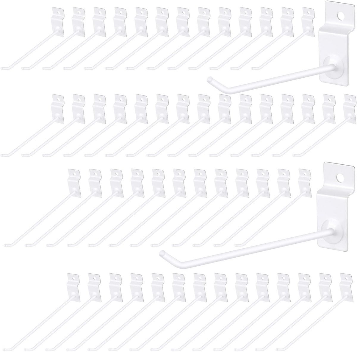 100 stuks Lamellenwandhaken 15,5 cm en 20,2 cm - Zware displayhaken voor garage en retail