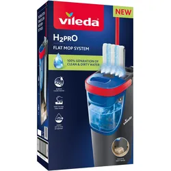 Vileda H2Pro Flat, Reinigungsutensil, Schwarz, Blau, Rot