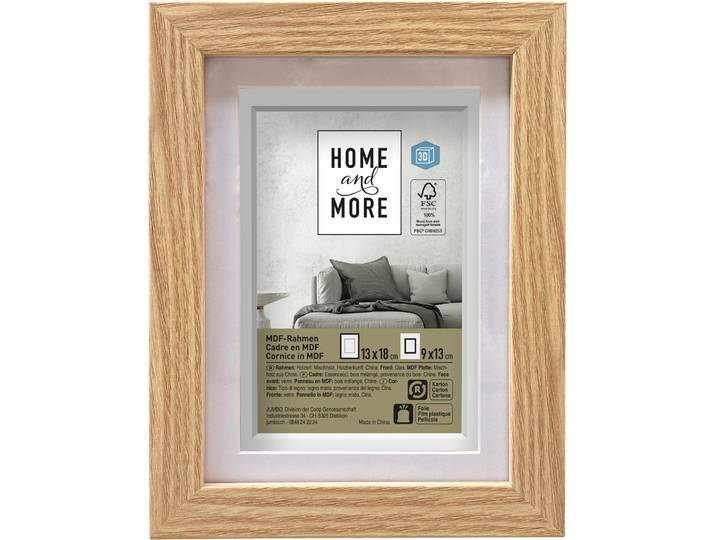 Home and More Bilderrahmen 3D PPT 13 x 18 cm Natur MDF