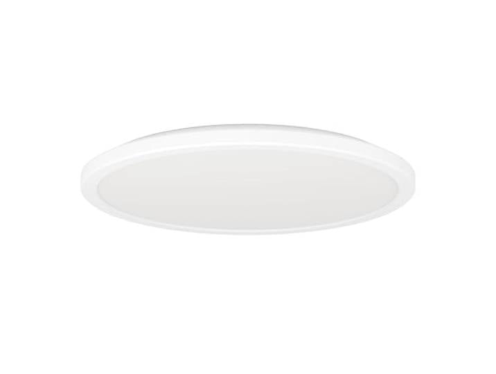 Eglo Plafonnier LED en saillie Rovito\, lampe de plafond ronde\, éclairage pour salle de bains en plastique blanc\, blanc chaud - blanc froid\, IP44\, Ø 39 cm