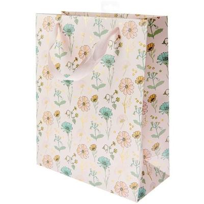 Geschenktüte Blumen, Rosa, L, MIX, 26 x 32 x 12 cm, 230 g/m²