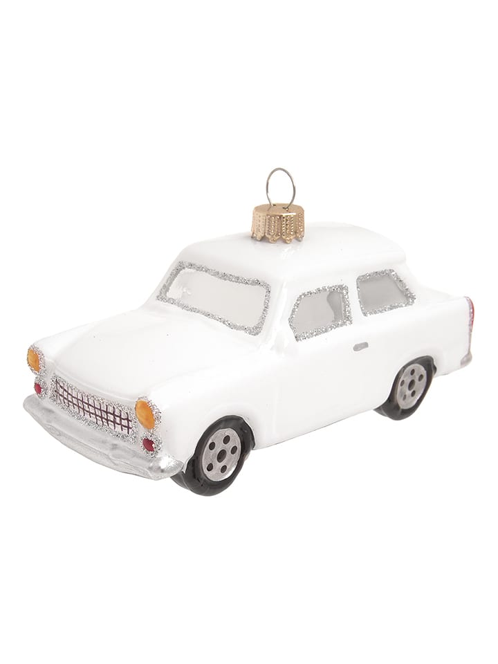 Krebs Glas Lauscha Christbaumornament "Trabant" in Weiß - (B)11 cm - onesize