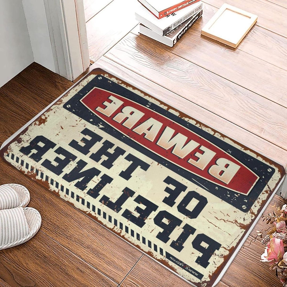 Welcome-Ish Outdoor Deurmat Pas op voor de pijpleider 65 x 90 cm