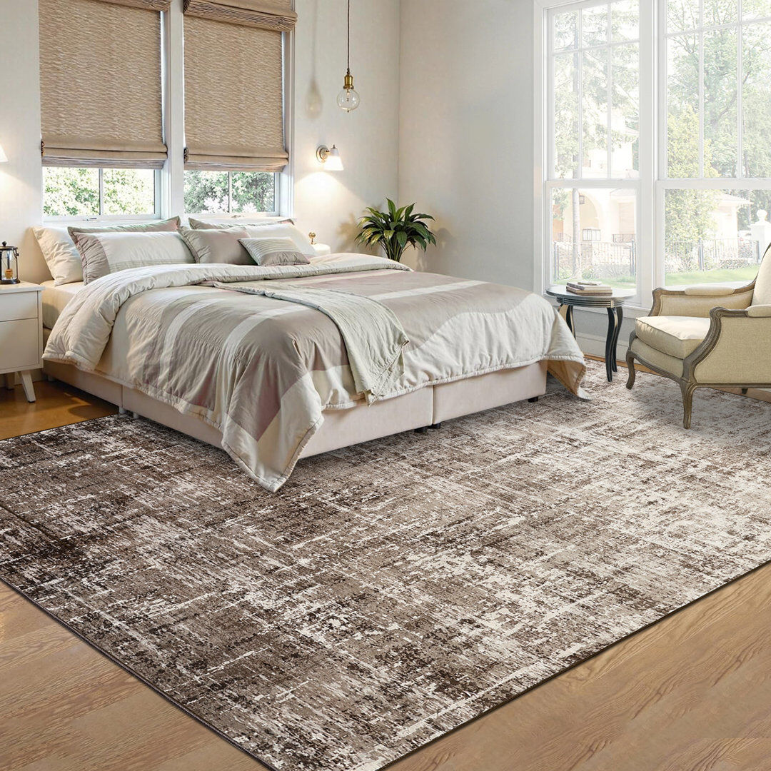 Brayden Studio Abstract Machine Printed Area Rug Beige Rectangle 160 x 230 cm