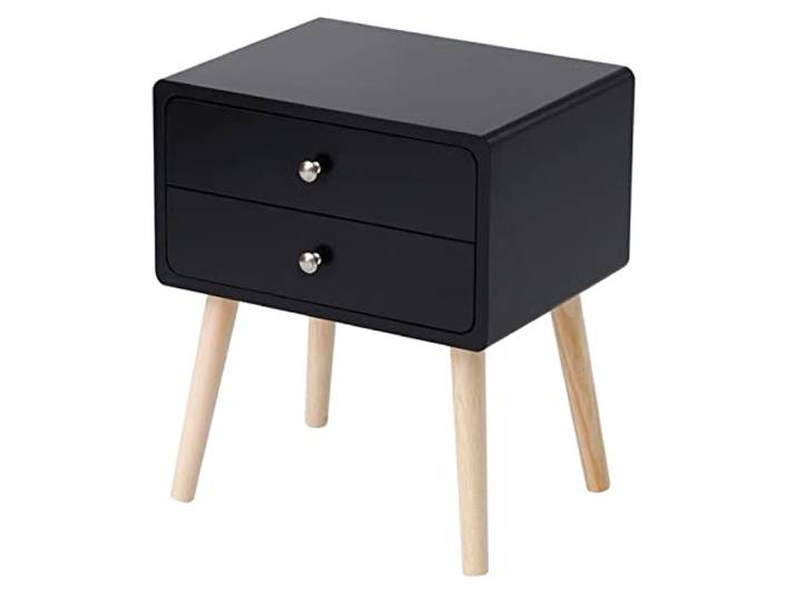 YCCHAH Bett mit Stauraum Nachttisch mit Zwei Schubladen, minimalistischer Zeitschriftenschrank, Aufbewahrung, Organizer, Schlafzimmer, Schließfach, Wohnzimmer, Sofa, Beistelltisch Desktop(B)