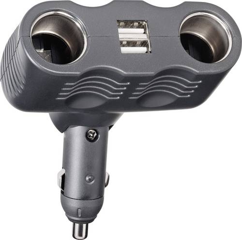 Basetech A13-123 2fach Zigarettenanzünder-Verteiler Anzahl Zigarettenkupplungen 2 x Schnittstellen: USB 2 x Belastbarkeit Strom