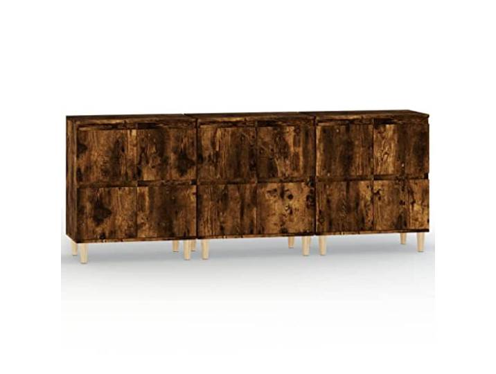 Kaorsrow 3er Set Sideboard Räuchereiche 60x35x70 cm Holzwerkstoff Vielseitiges 3er Set Sideboard in Räuchereiche Optik für Wohnzimmer und Flur. Stabil aus Holzwerkstoff mit 4 Fächern.