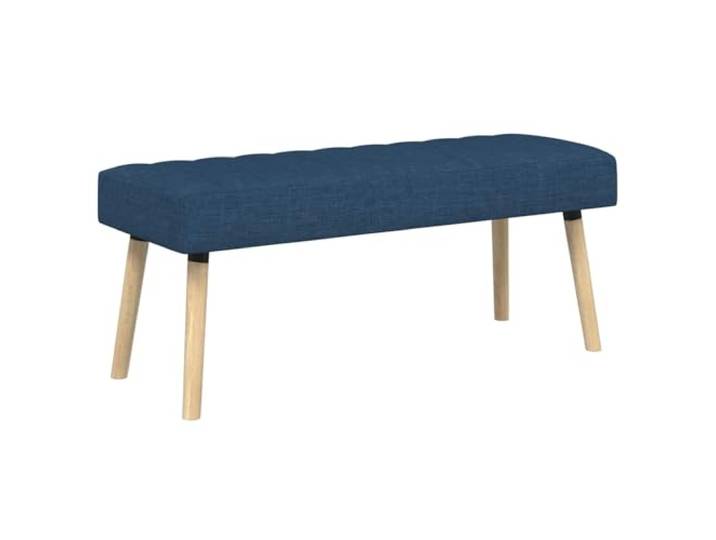 HKTMGDNG Polsterbank Blau 110x40x46 cm Sitzbank Stoff Flur Bequeme Kanalpolsterung mit weichem Schaumstoff und robusten Massivholzbeinen fuer Schlafzimmer und Flur.