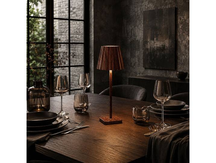 Lampe - Home Deco Factory - Rechargeable Usb - Bois Foncé