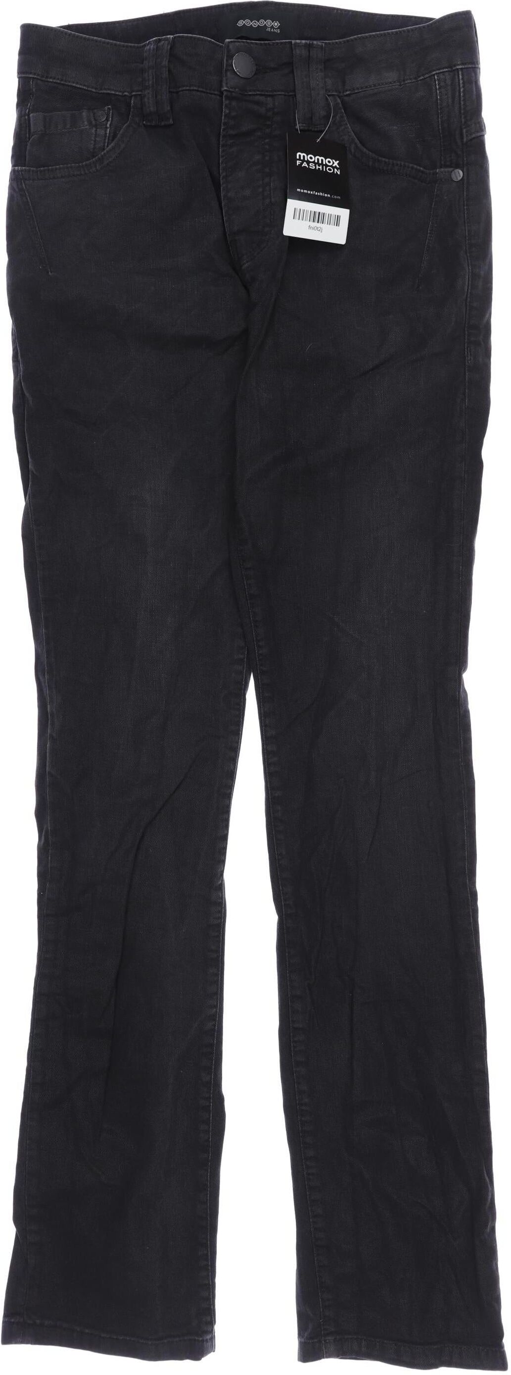 bonobo Herren Jeans, Schwarz, Gr. W28, Baumwolle / Leder / Elasthan - Second Hand