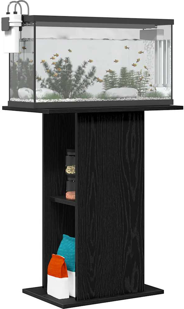 Brayden Studio Aquarium Stand Black Oak 60.5x36x72.5 cm Engineered Wood Black Oak 72.5cm H x 60.5cm W x 36cm D