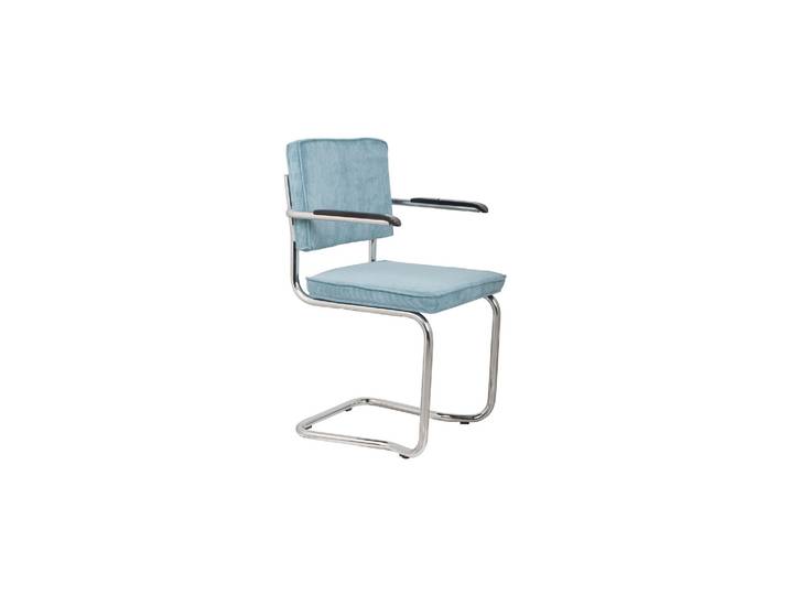 Fauteuil à accoudoirs en tissu bleu Ridge Kink Rib
