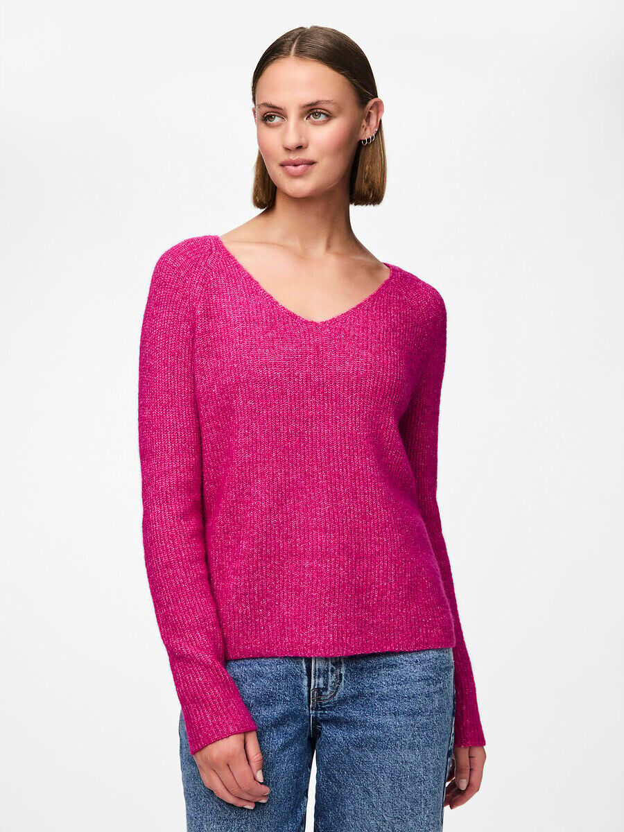 PIECES Pull col v en fine maille