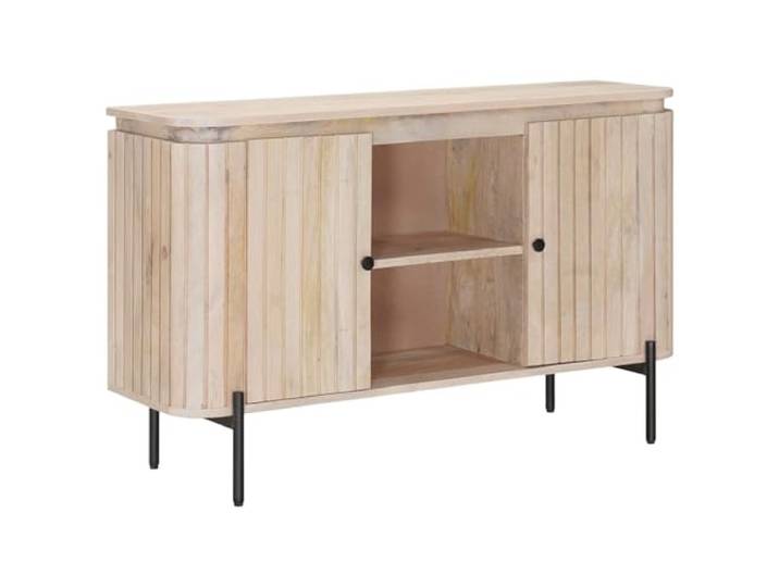 RJPLMFV Anrichte aus Mangoholz, 105 x 30 x 65 cm Moderne Aufbewahrung, Regale und Türen, Wohnzimmerdesign, einfache Montage