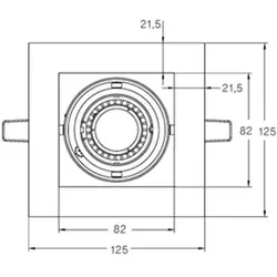 Brumberg 46002020 Einbaustrahler chrom glänzend, für 1 x LED-Einsatz 50 mm IP20