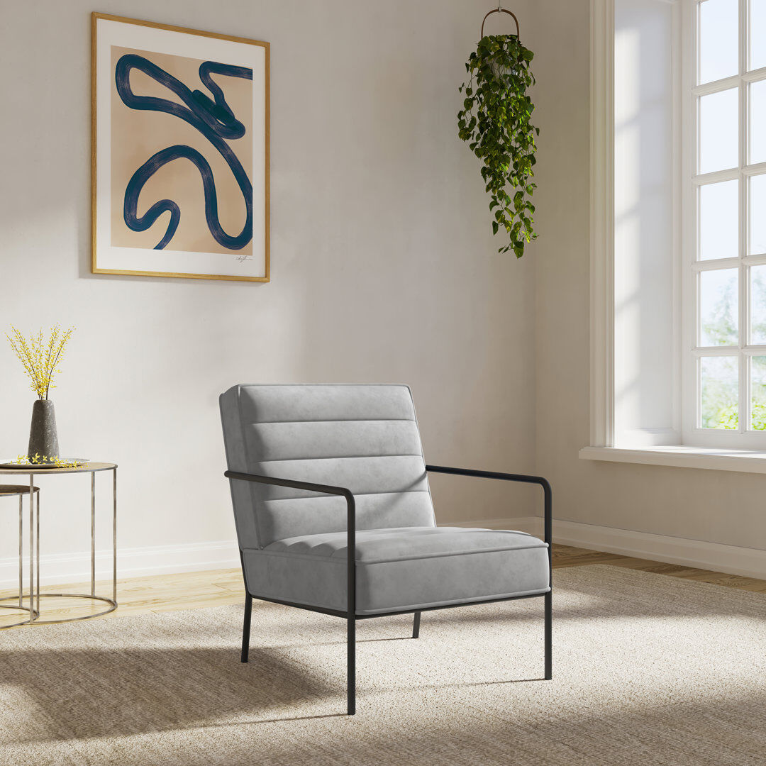 Trent Austin Design Ryker Upholstered Armchair Grey 82cm H X 64cm W X 80cm D