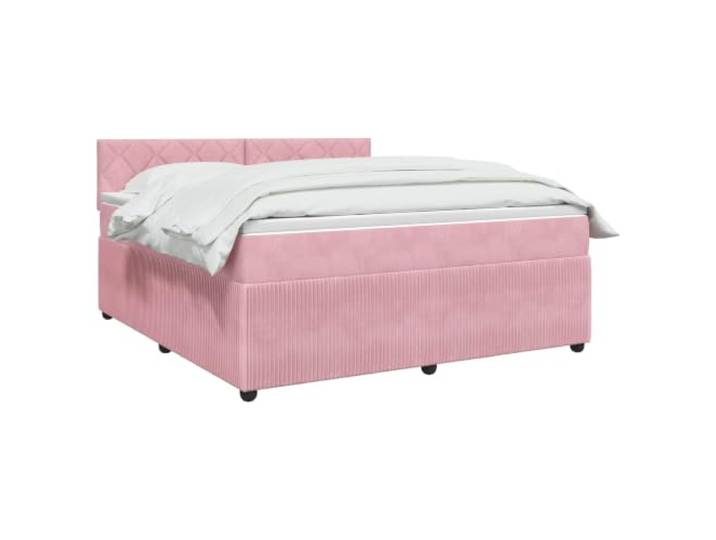 vidaXL Boxspringbett mit Matratze mit Kopfteil Rosa 140 x 200 cm Samt Passe die Beleuchtung an