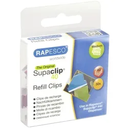 RAPESCO 40er-Pack Foldback-Klammern »SupaClip« silber