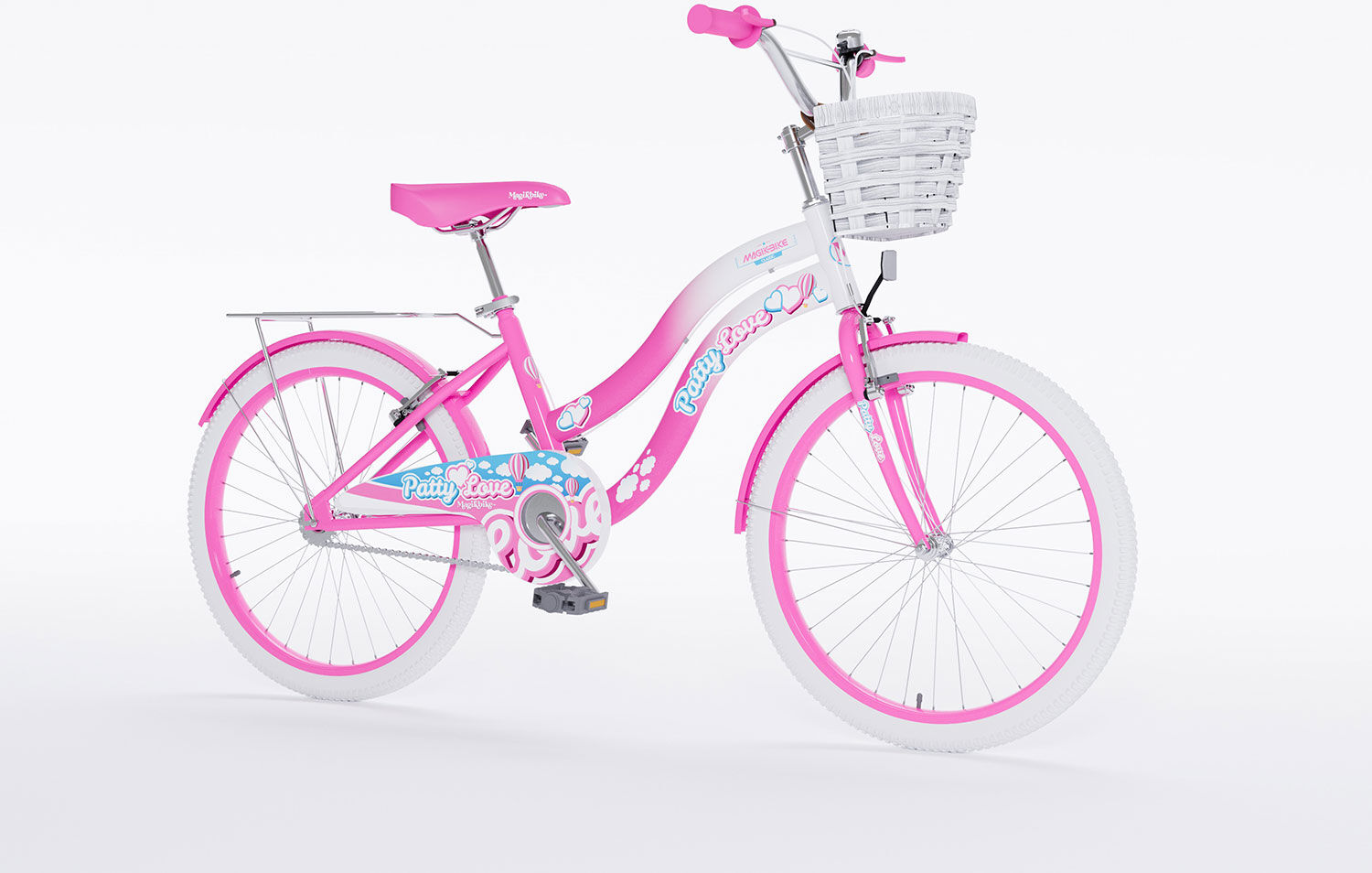 giordanoshop Bicicletta per Bambine 6-8 Anni 20" Patty Love con Freni V-Brake Cestino e Portapacchi Rosa...