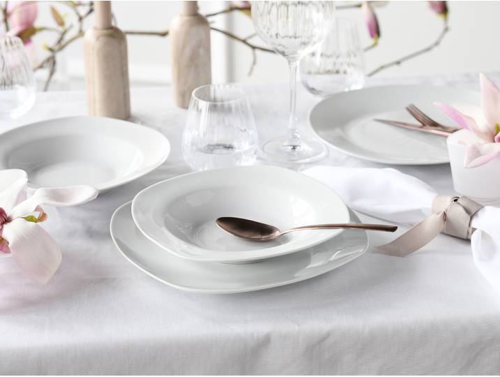 Tellerset Amelie 18-teilig Weiß/Weiß